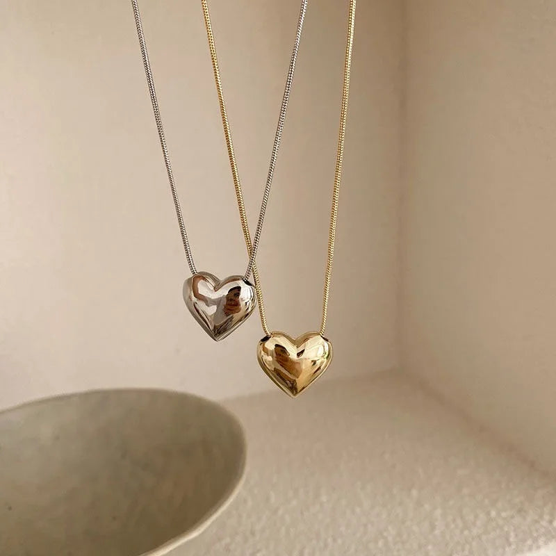 Vintage Love Heart Pendant Necklace Women