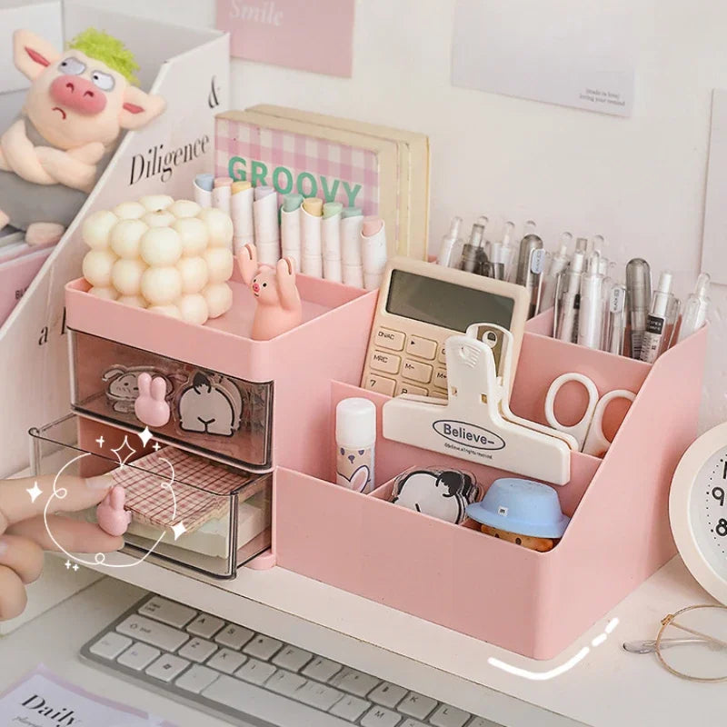 Desktop Transparent Cosmetics Organizer with Drawers