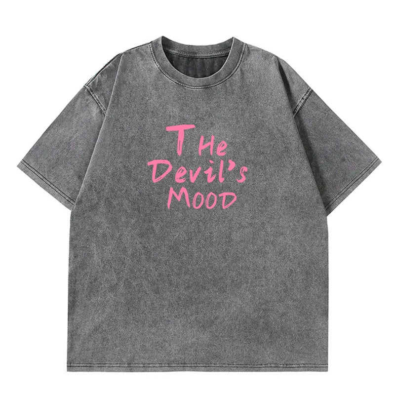 Vintage Acid-Washed Cotton T-Shirt Women