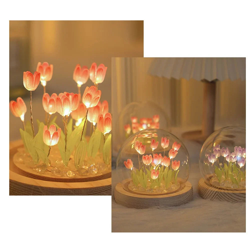 Vintage Artificial Tulip Flower Night Light