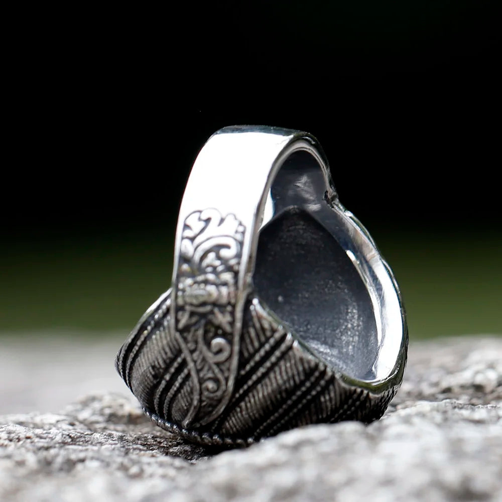 Vintage Stainless Steel Turkish Signet Ring