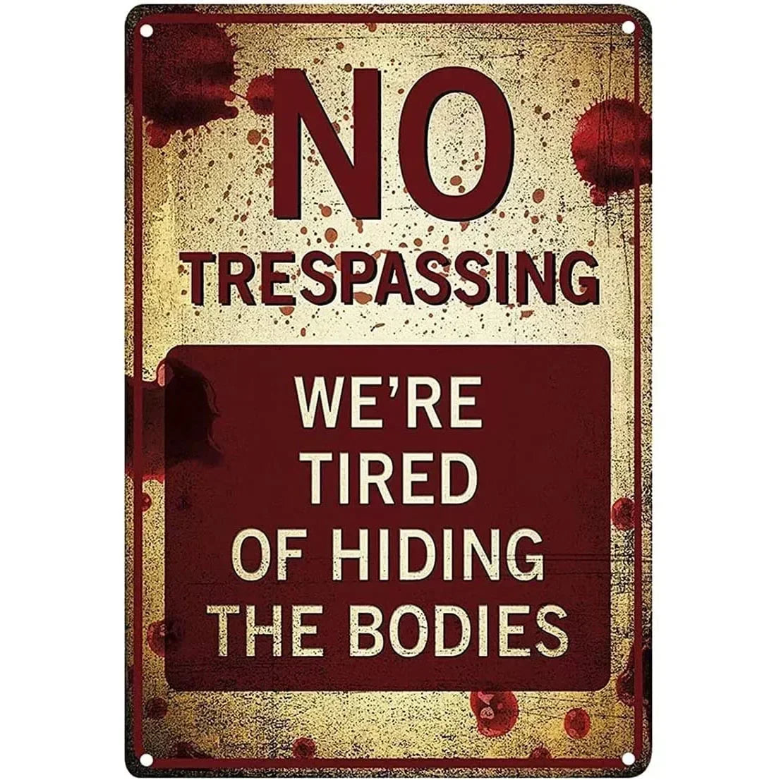 Vintage No Trespassing Warning Metal Signs