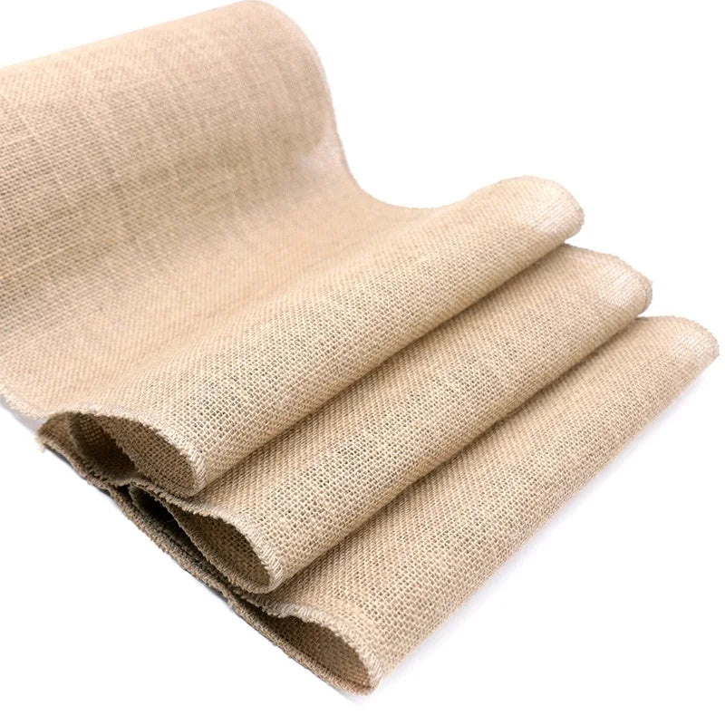 Vintage Natural Hessian Khaki Jute Burlap Linen Table Runner