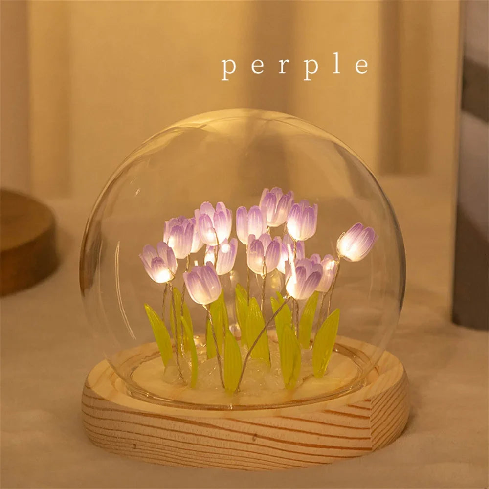 Vintage Artificial Tulip Flower Night Light