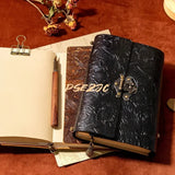 Vintage Carved Cowhide Notebook