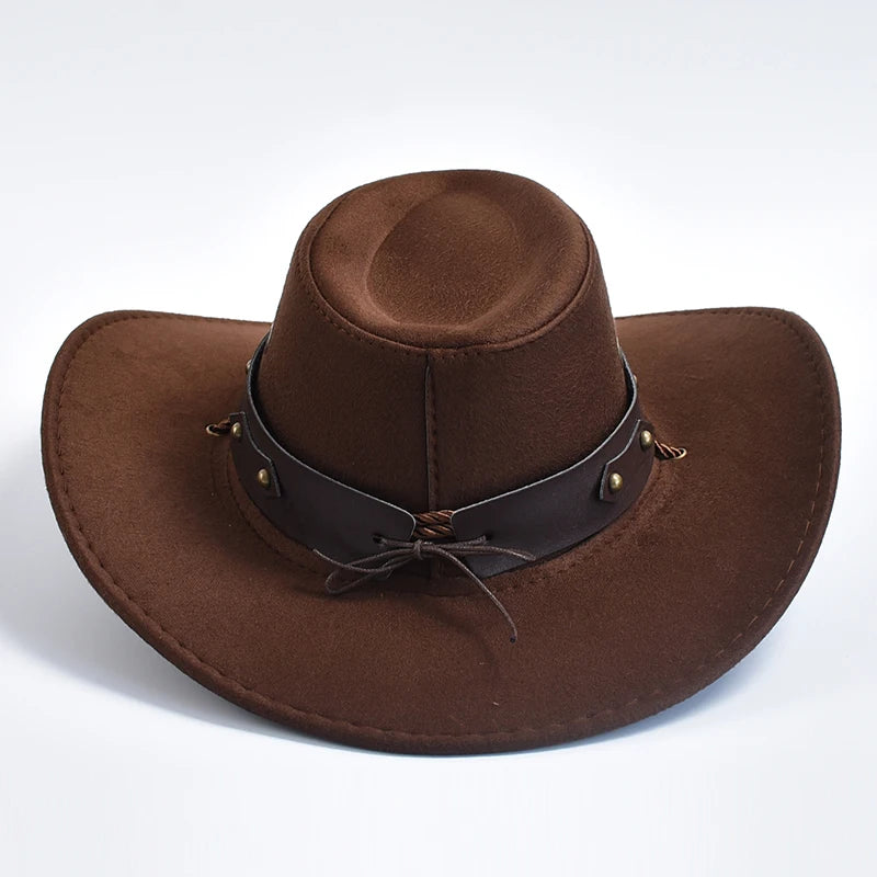 Vintage Suede Cowboy Hat for Parties