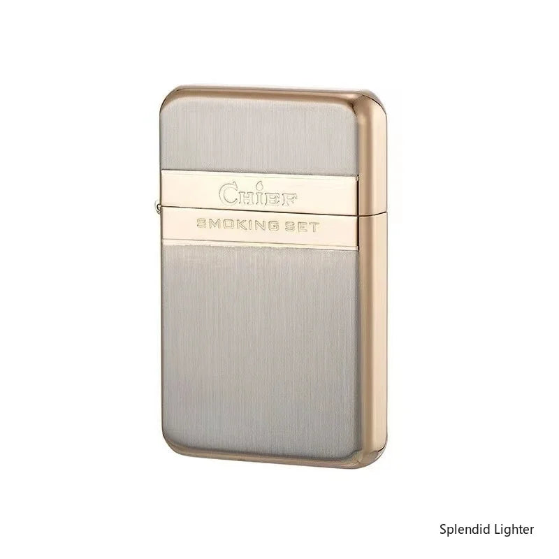 Vintage Brass Slim Windproof Lighter Gift