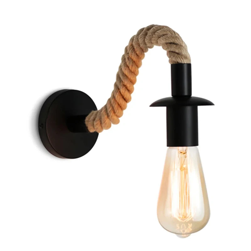 Retro Hemp Rope Wall Lamp