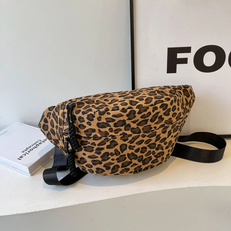 Vintage Leopard Print Fanny Pack Women’s Fashion Bag