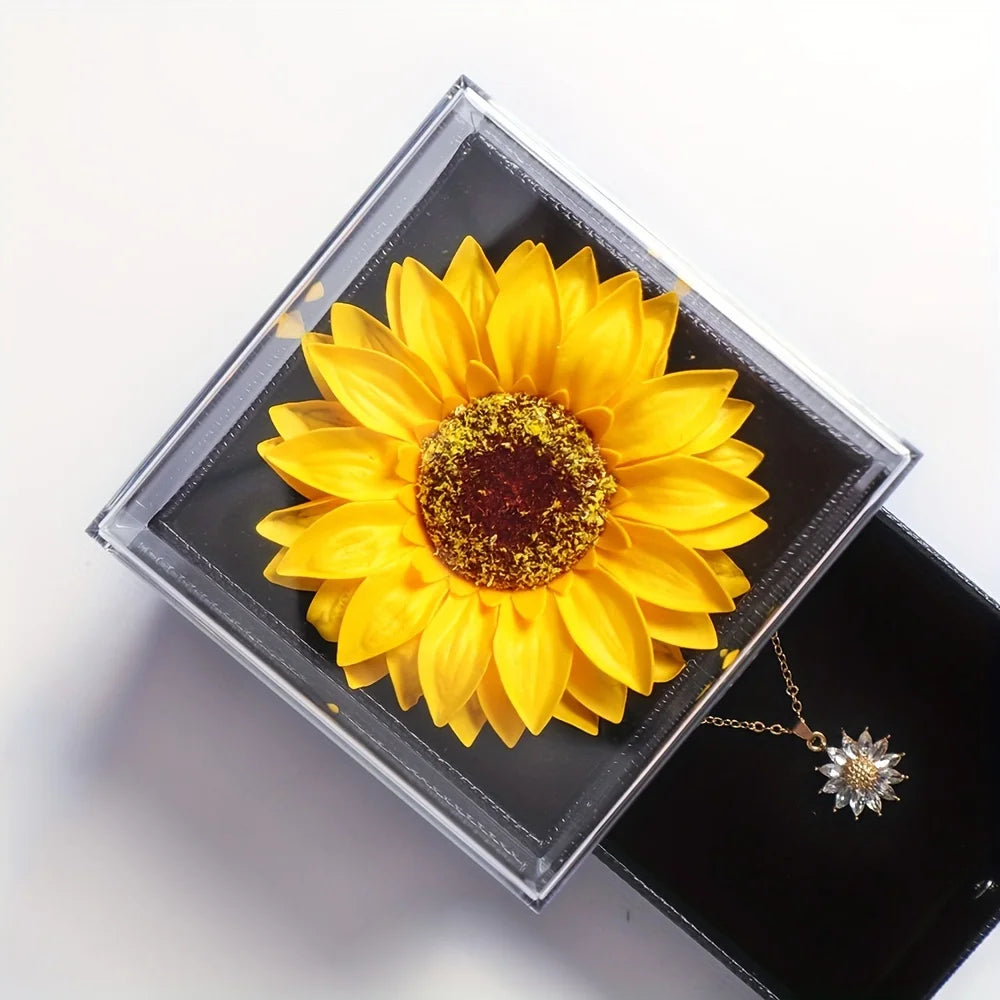 Vintage Elegant Sunflower Necklace Gift Set