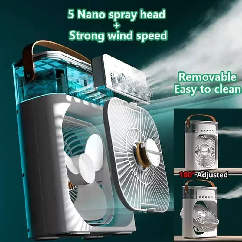 Portable 3-in-1 USB Fan Cooler Humidifier