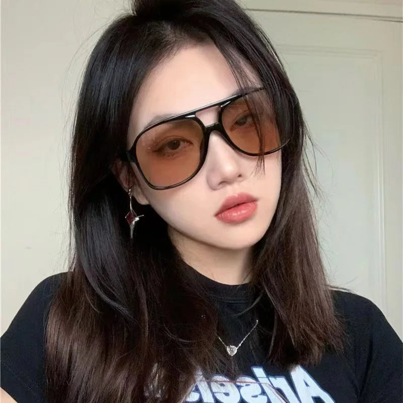 Vintage Double Bridge Square Women Sunglasses