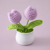 Vintage Crochet Flowers Potted Woven Bouquet