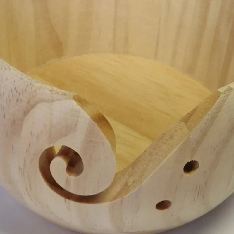 Vintage Handmade Eco-friendly Wooden Yarn Bowl Organizer