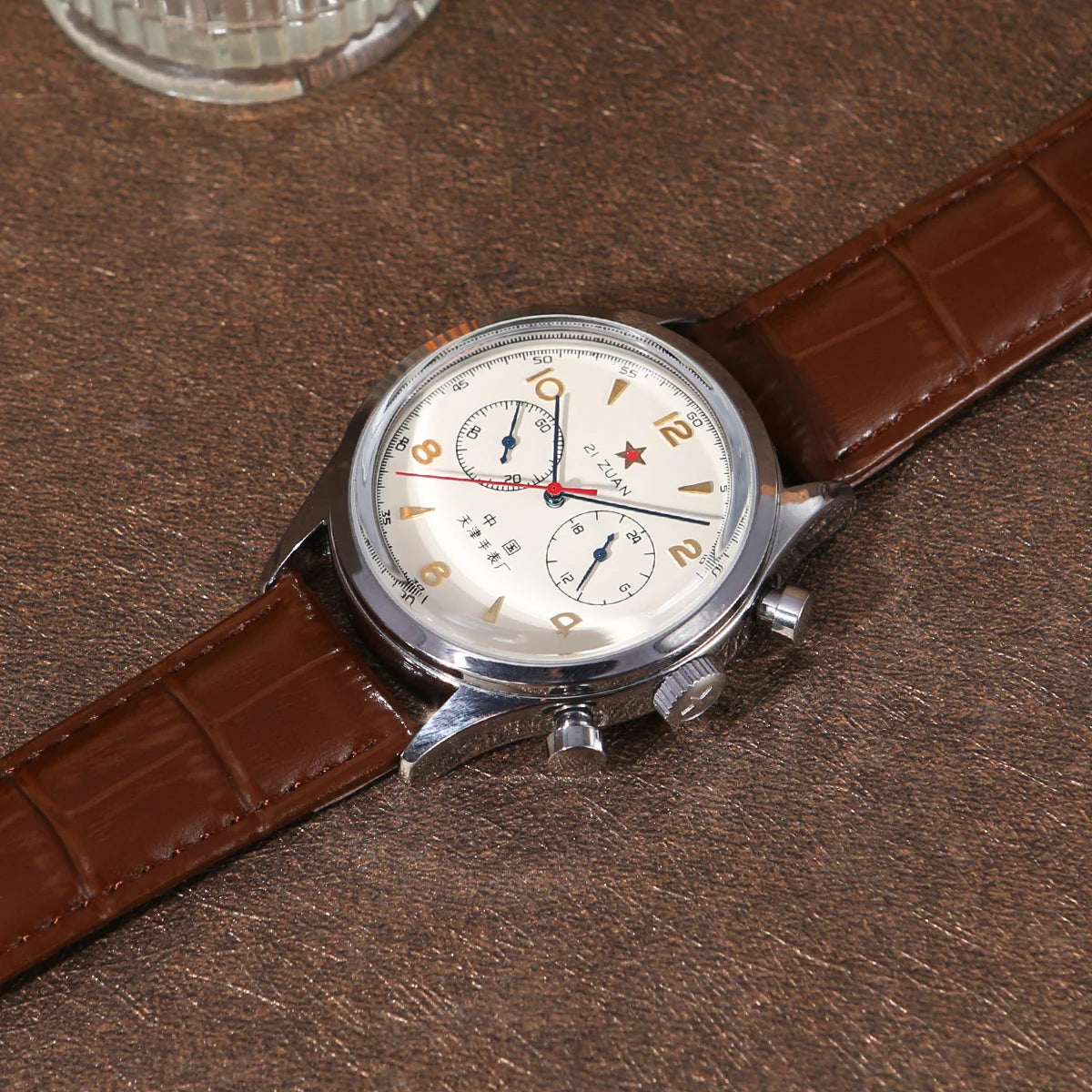 Vintage Waterproof Retro Quartz Chronograph 1963 Pilot Watch