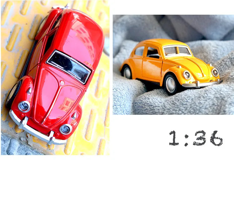 Vintage Beetle Diecast Pull Back Car