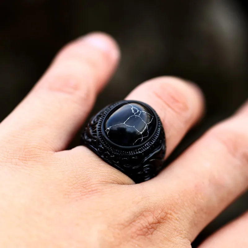 Vintage Handmade Turkish Brown Wood Grain Zircon Rings