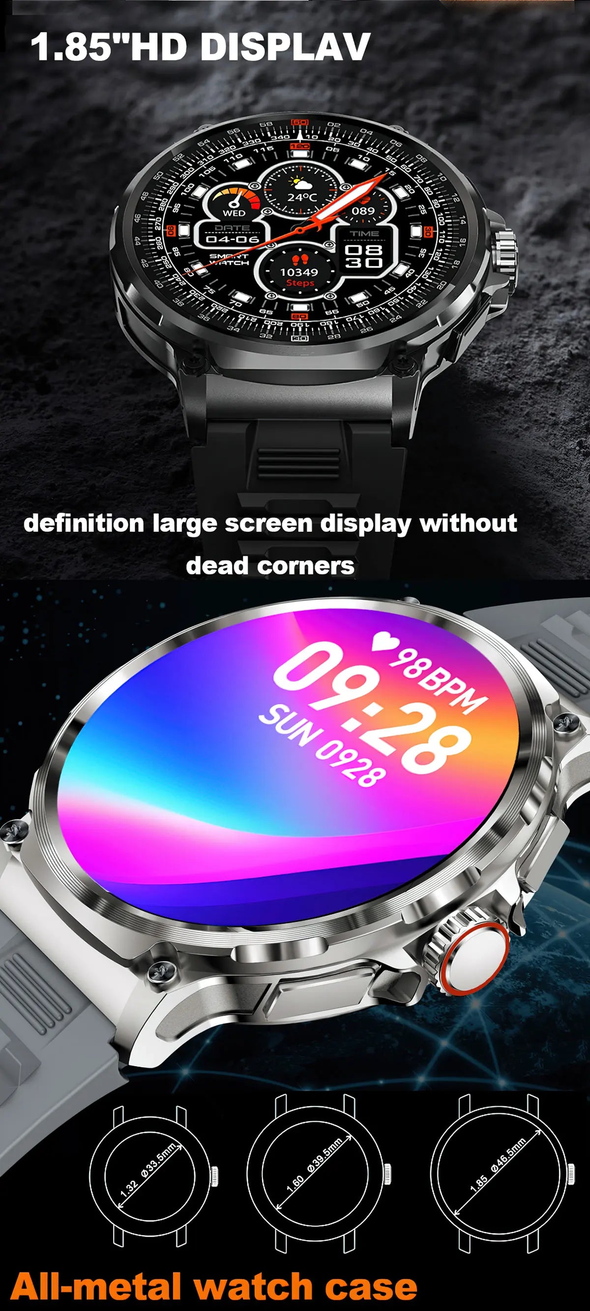 Vintage 1.85-inch Ultra HD Smart Watch