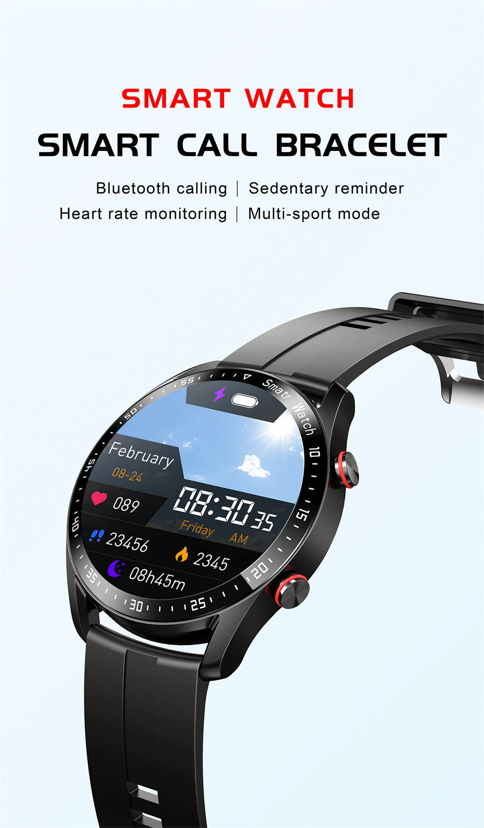 ECG+PPG Sports Waterproof Smartwatch