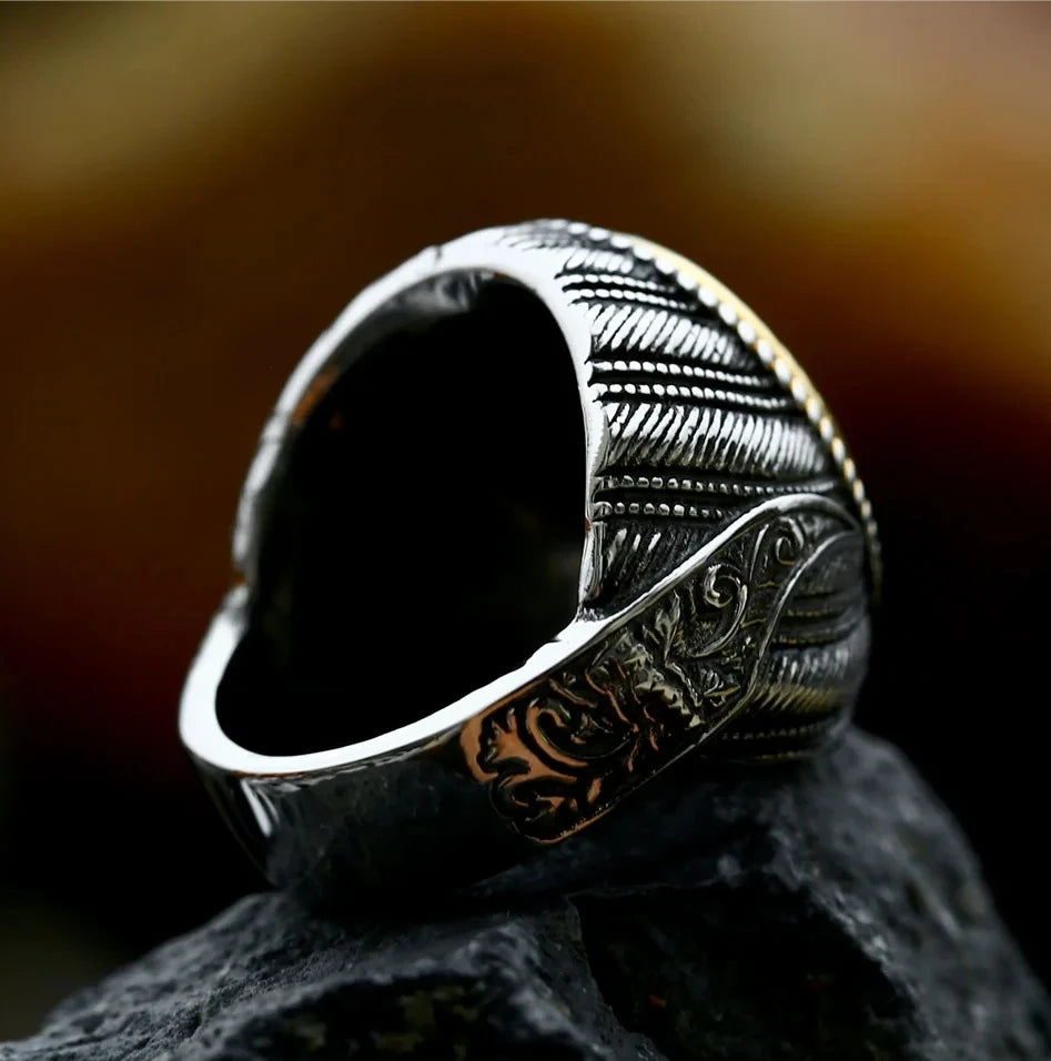 Vintage Stainless Steel Turkish Signet Ring