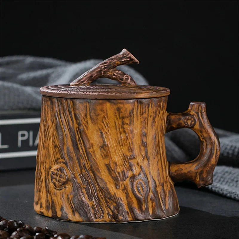 Vintage Wood Texture Cups Tree Stump