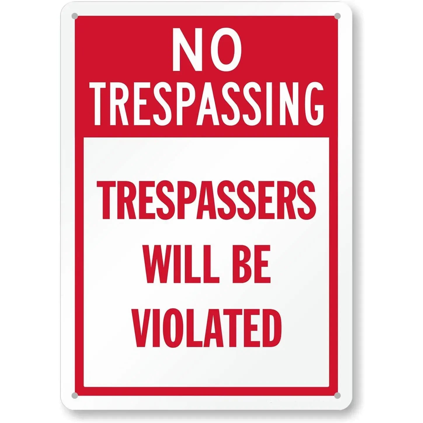 Vintage No Trespassing Warning Metal Signs