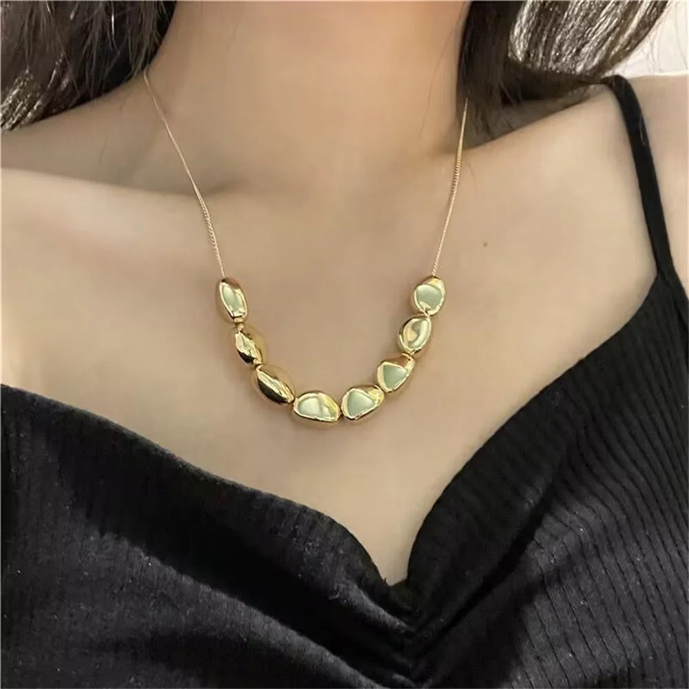 Vintage Geometric Exaggerated Artificial Pearl Chain Necklaces