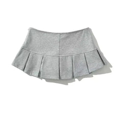 Vintage Mini Low Waist Wide Pleat Skirt