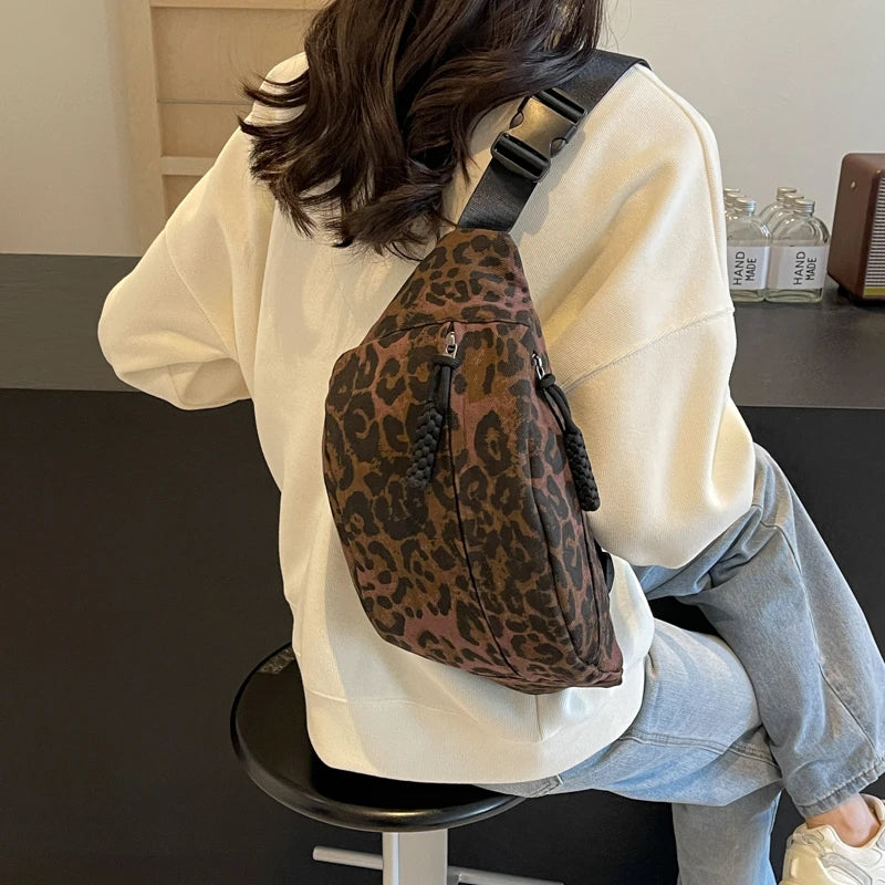 Vintage Leopard Print Fanny Pack Women’s Fashion Bag