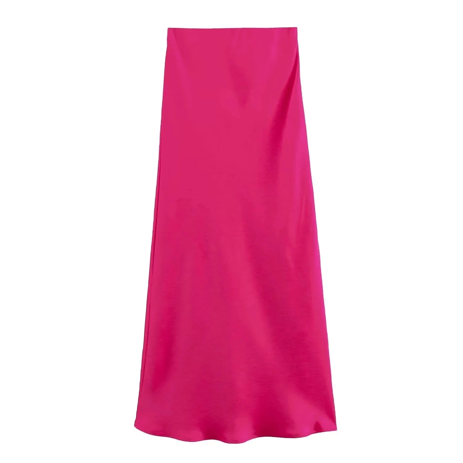 Vintage Flowing Satin Midi Skirt