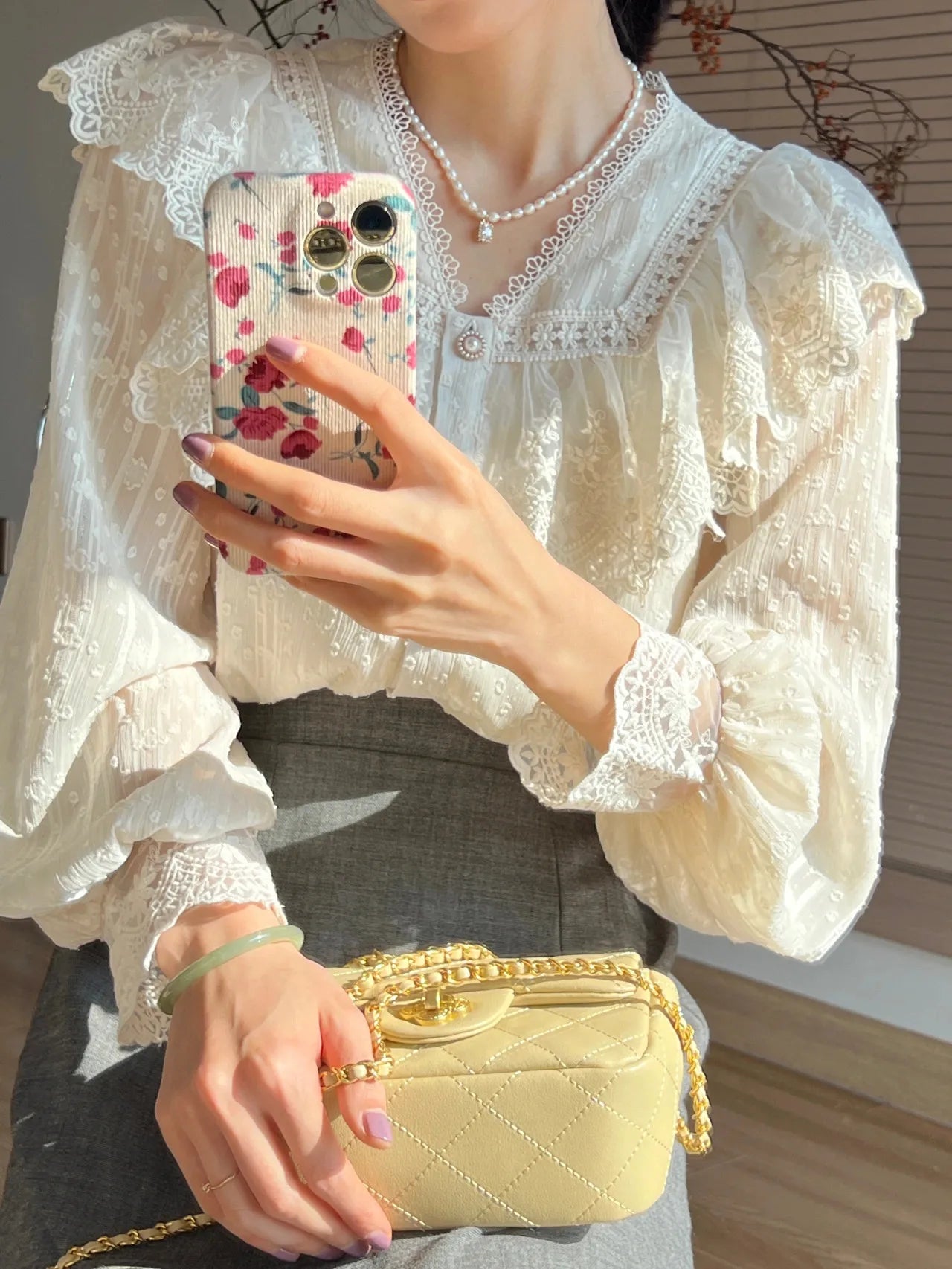 Vintage Lace Lolita Long Sleeve Blouse