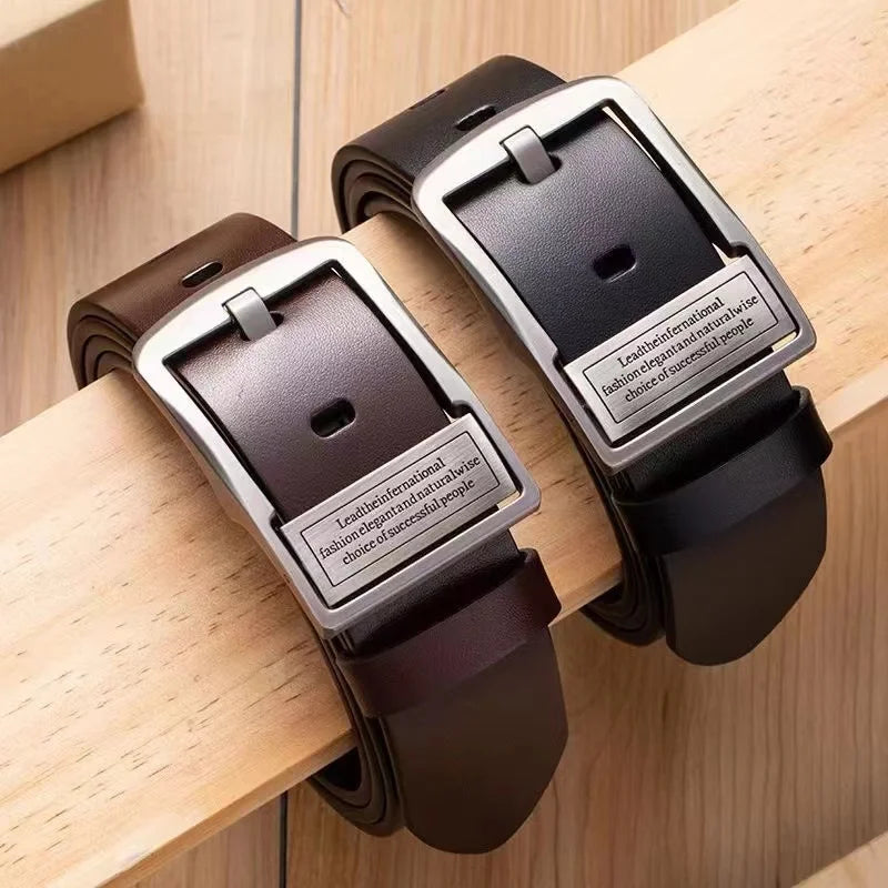 Luxury Men's Leather Belt Alloy Buckle