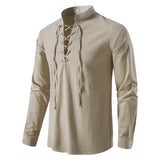 Vintage Men's Casual Blouse Cotton Linen Shirts