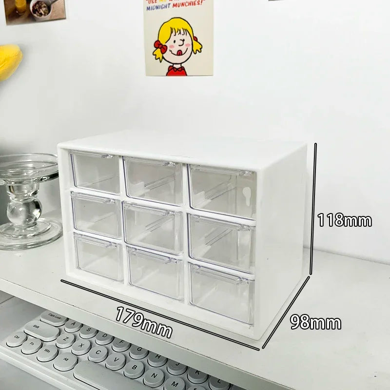 9-Grid Desktop Storage Organizer Transparent