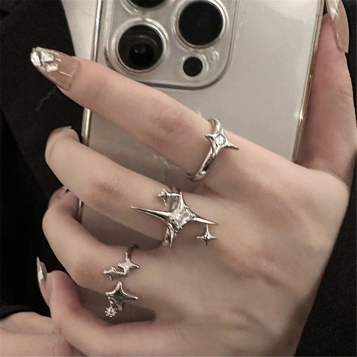 Vintage Adjustable Star Open Ring