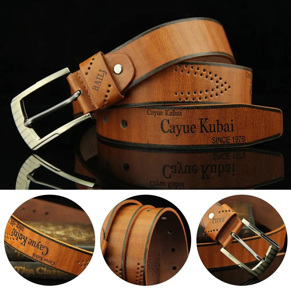 Men's Vintage Leather Belt Luxury Classic Buckle