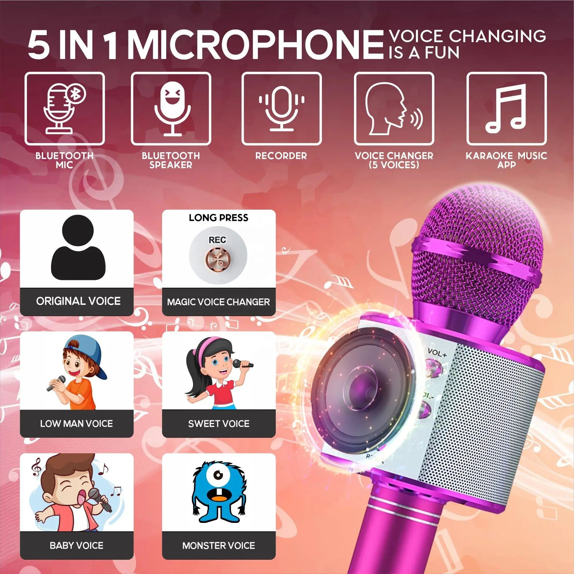 Portable Karaoke Bluetooth Speaker with Mic