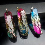 Vintage 7 Chakra Rainbow Quartz Pendants for Healing