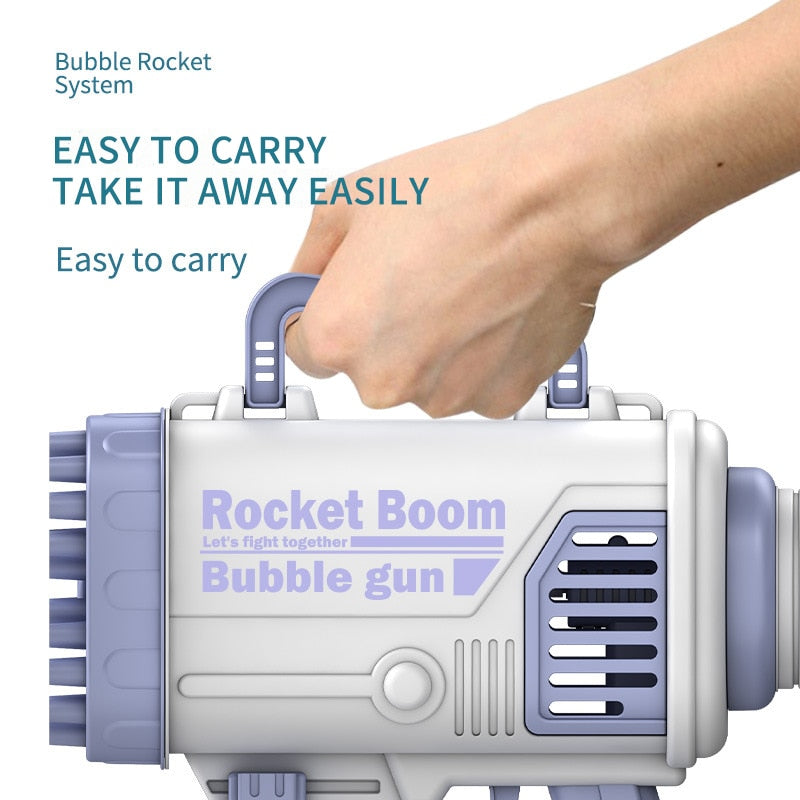 Electric Bubble Gun, Automatic Soap Rocket Bubbles Machine