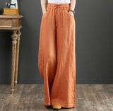 Vintage Summer Literary Cotton And Linen Trousers